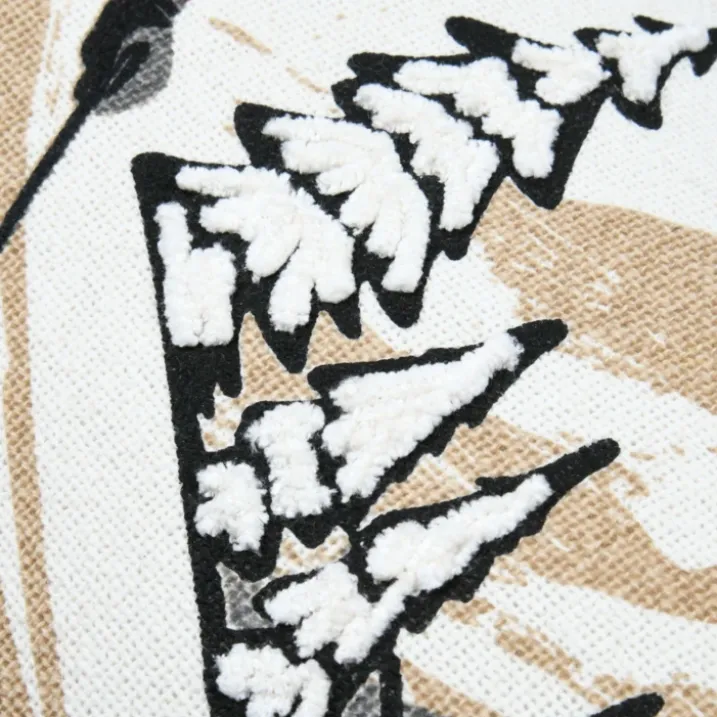 Coussin rectangulaire en coton à motif ski