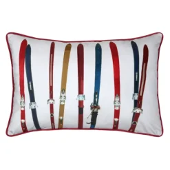 Coussin rectangulaire à motif skis vintage