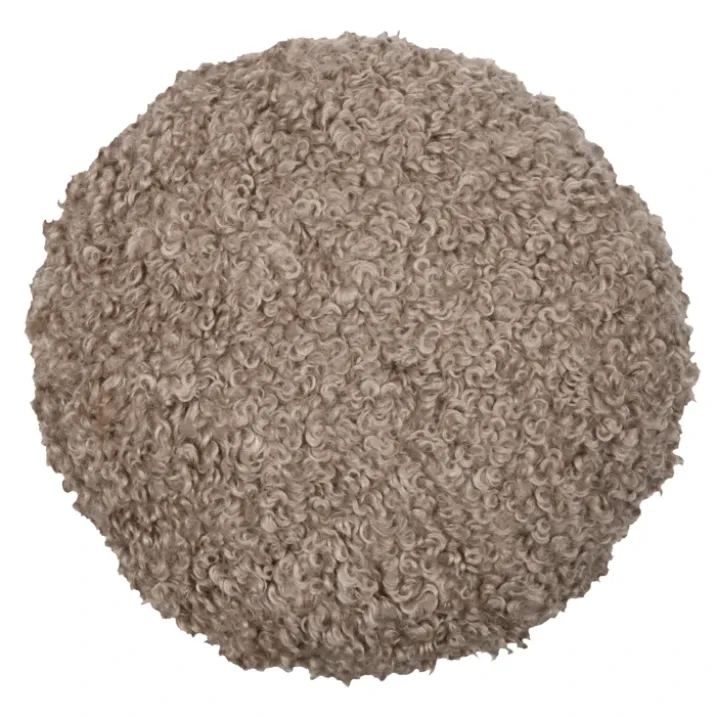 Coussin rond bouclette doudou