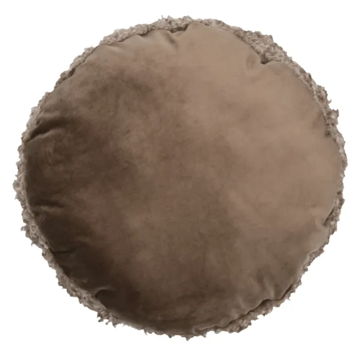 Coussin rond bouclette doudou