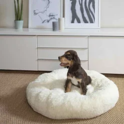 Coussin rond douillet pour chien et chat