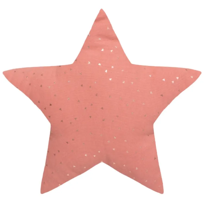 Coussin étoile à motifs métallisés