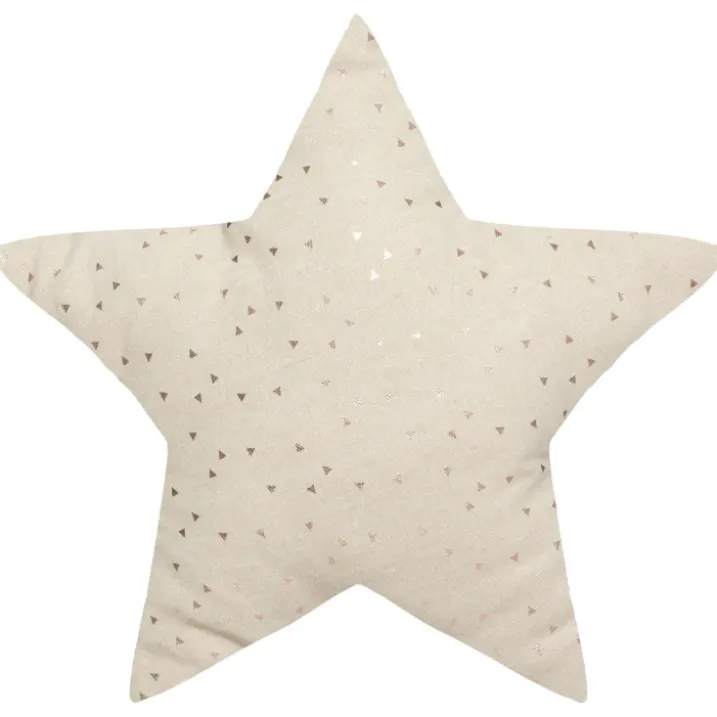 Coussin étoile à motifs métallisés