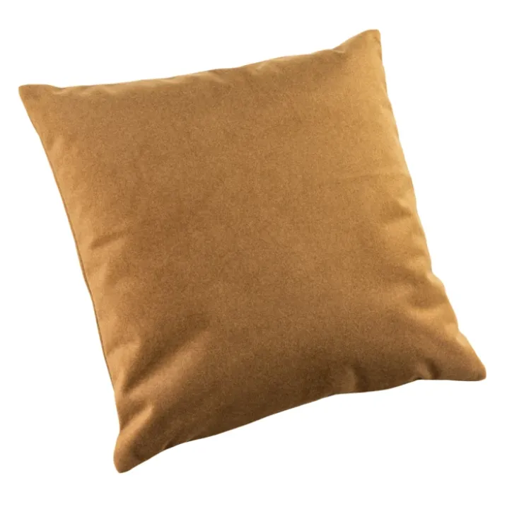 Coussin velours effet peau de pêche