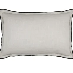 Coussin volant plat feston noir coton