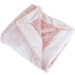 Couverture enfant en liberty et fausse fourrure