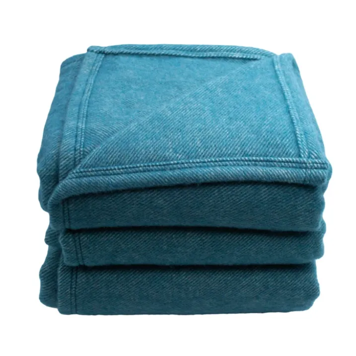 Couverture en laine mélangée effet denim