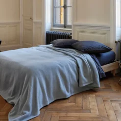 Couverture en laine mélangée effet denim