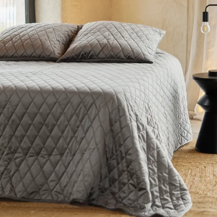 Couvre-Lit et Taies d'Oreiller en Velours Matelassé