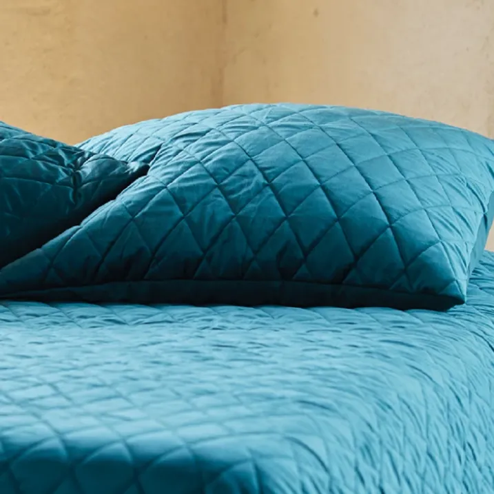 Couvre-Lit et Taies d'Oreiller en Velours Matelassé