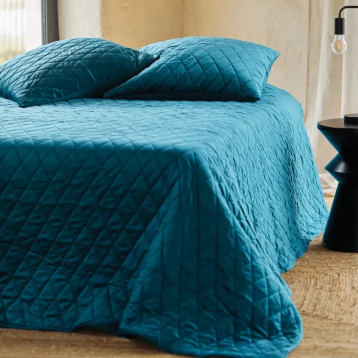 Couvre-Lit et Taies d'Oreiller en Velours Matelassé