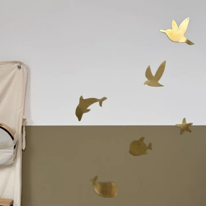 Déco murale colibri en laiton