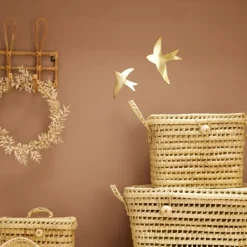 Déco murale hirondelle en laiton