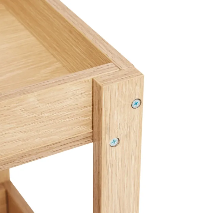 Desserte de rangement en bois à roulettes