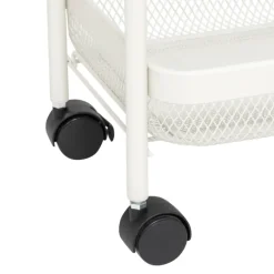 Desserte de rangement en métal 3 niveaux sur roulettes