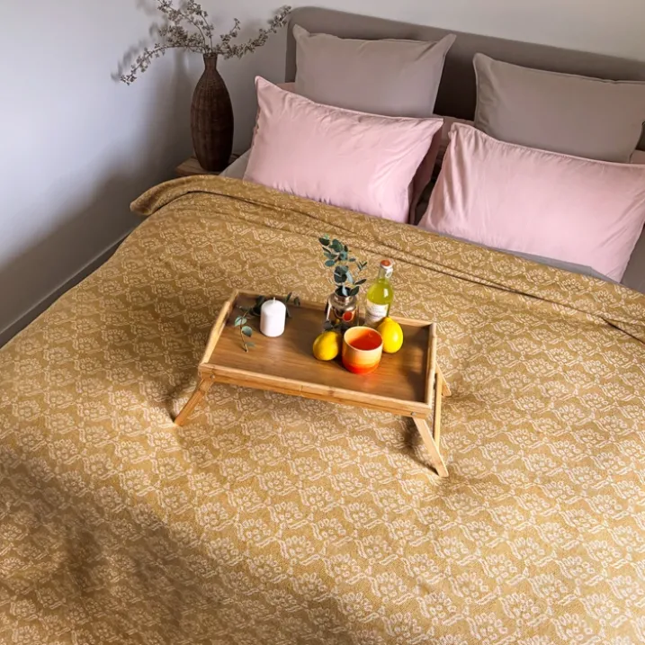 Dessus de lit jacquard motif floral