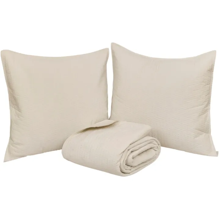 Dessus de lit matelassé avec 2 taies assorties
