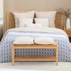Dessus de lit matelassé à motif géométrique