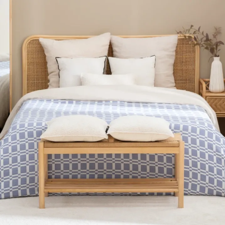 Dessus de lit matelassé à motif géométrique