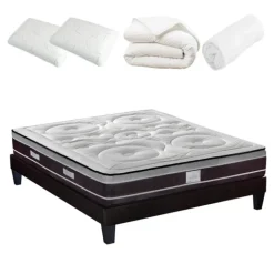 DIVIN - Matelas ressorts ensachés + sommier + accessoires