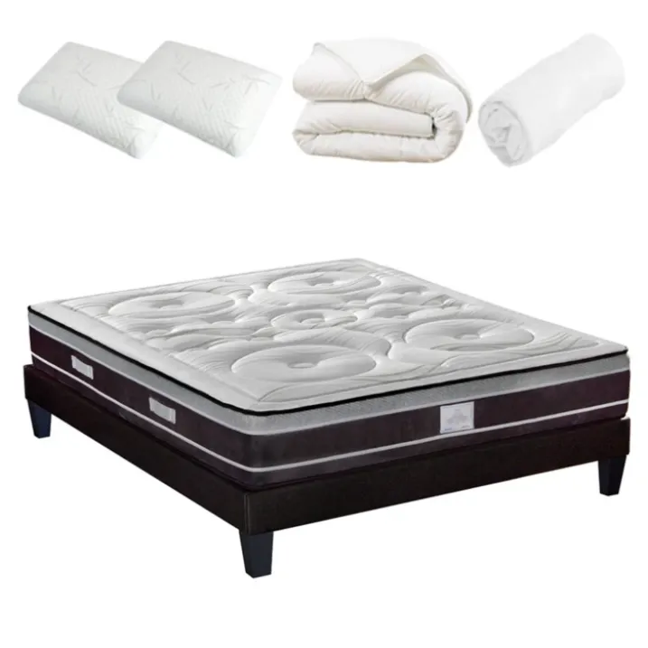 DIVIN - Matelas ressorts ensachés + sommier + accessoires