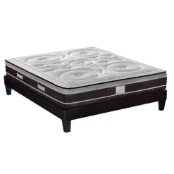 DIVIN - Matelas ressorts ensachés + sommier bois - ferme