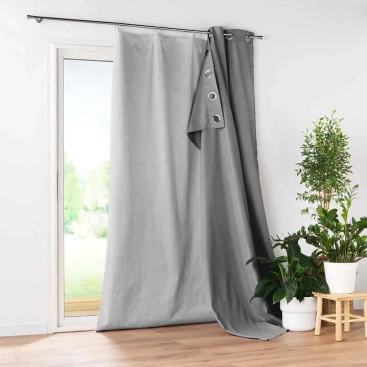 Doublure thermique avec anneaux pour rideaux