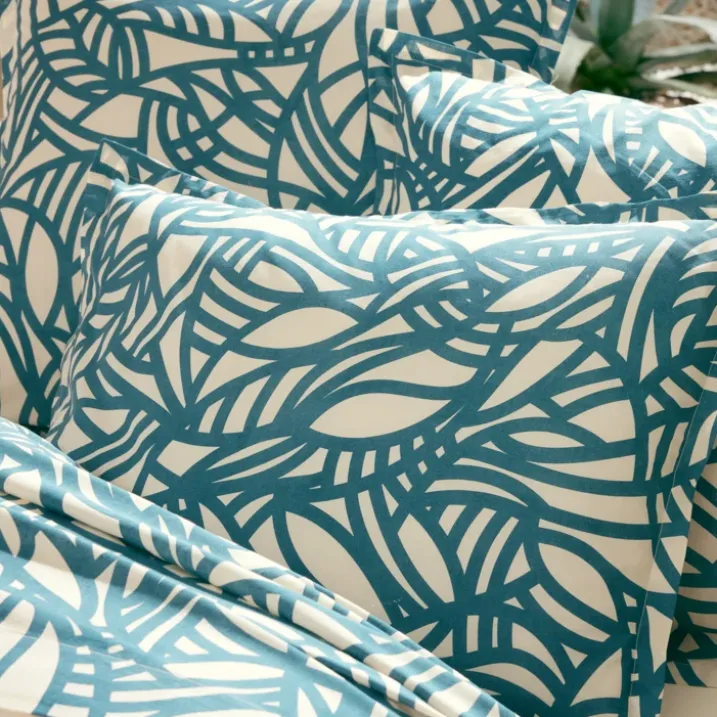 Drap coton végétal géométrique