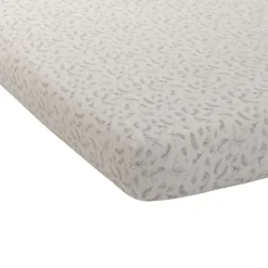 Drap housse bébé en jersey motif feuilles