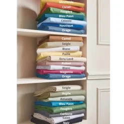 Drap housse 100 % coton 57 fils