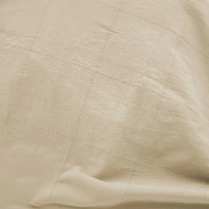 Drap-housse en coton lavé motif carreaux jacquard