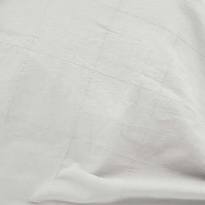 Drap-housse en coton lavé motif carreaux jacquard