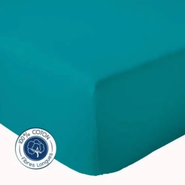 Drap Housse Uni bonnet 30 cm 100% Coton