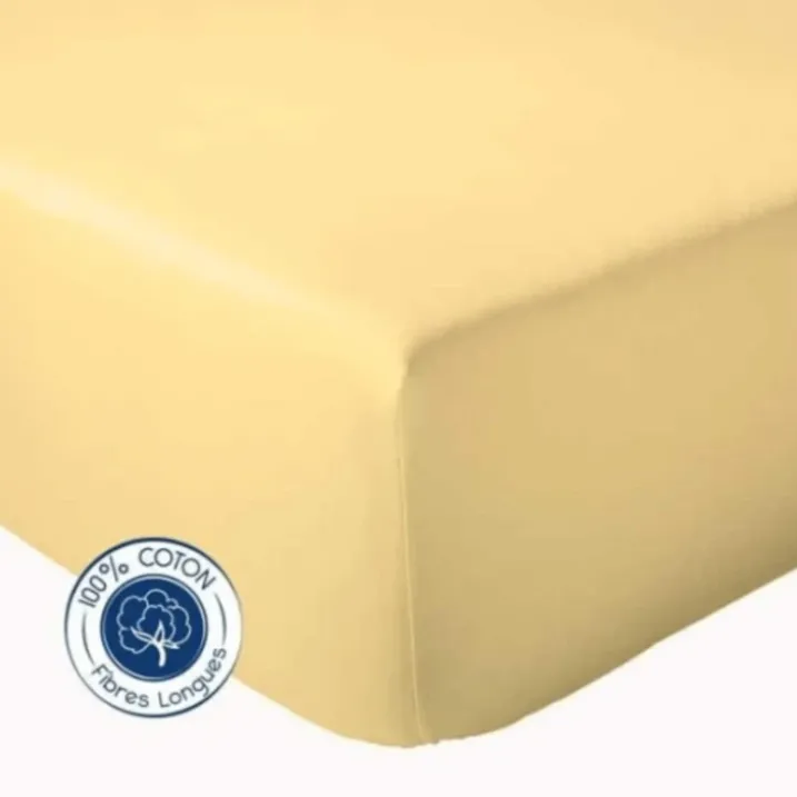 Drap Housse Uni bonnet 30 cm 100% Coton