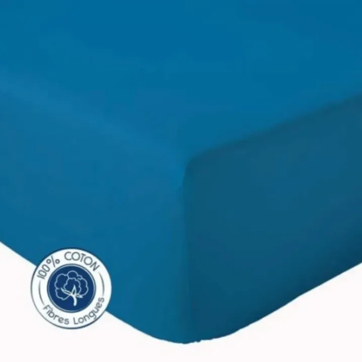 Drap Housse Uni bonnet 30 cm 100% Coton