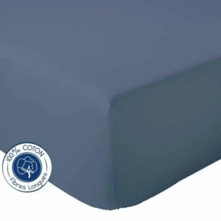 Drap Housse Uni bonnet 30 cm 100% Coton
