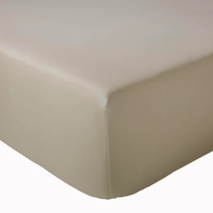 Drap-housse uni en satin de coton