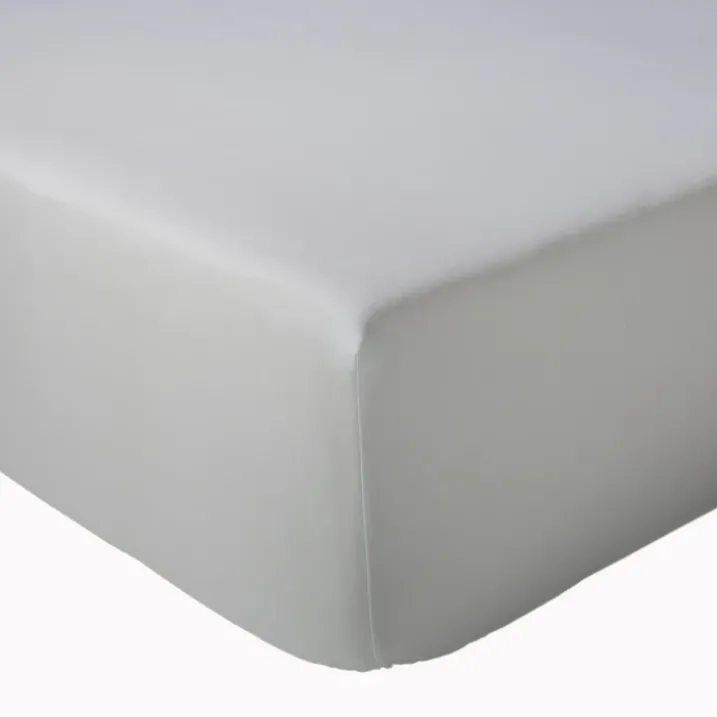 Drap-housse uni en satin de coton