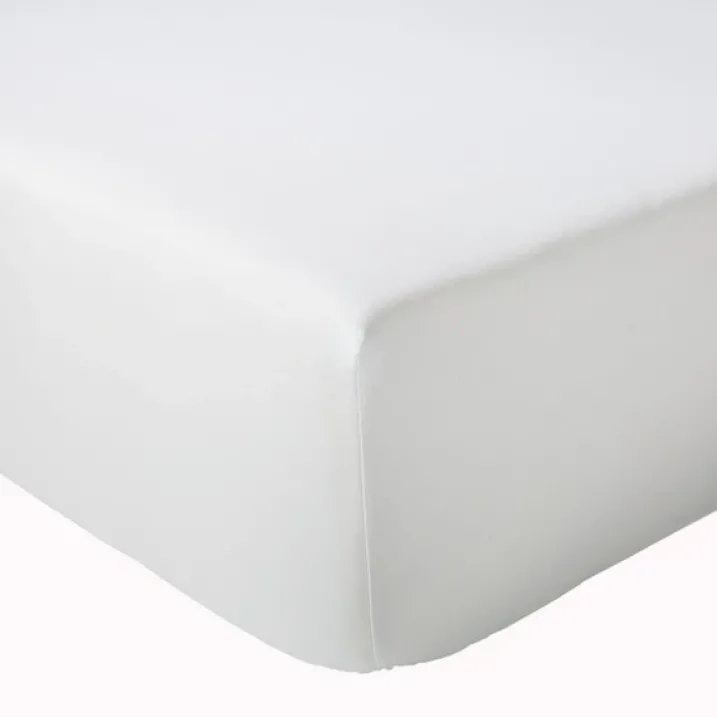 Drap-housse uni en satin de coton