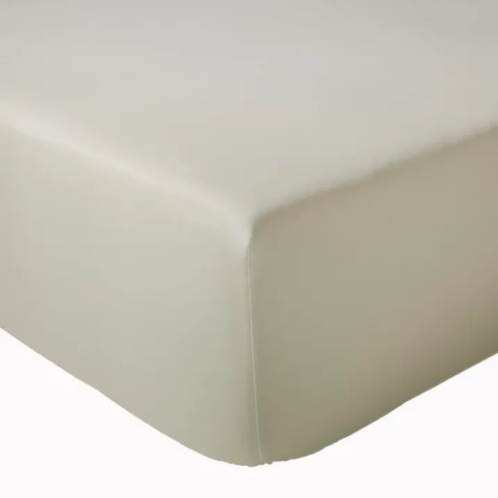 Drap-housse uni en satin de coton