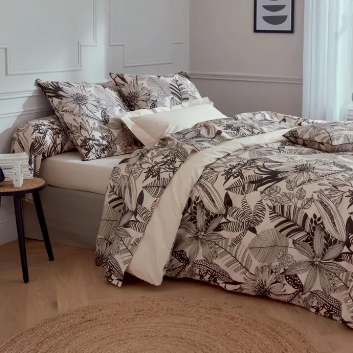 Drap plat aux impressions noires