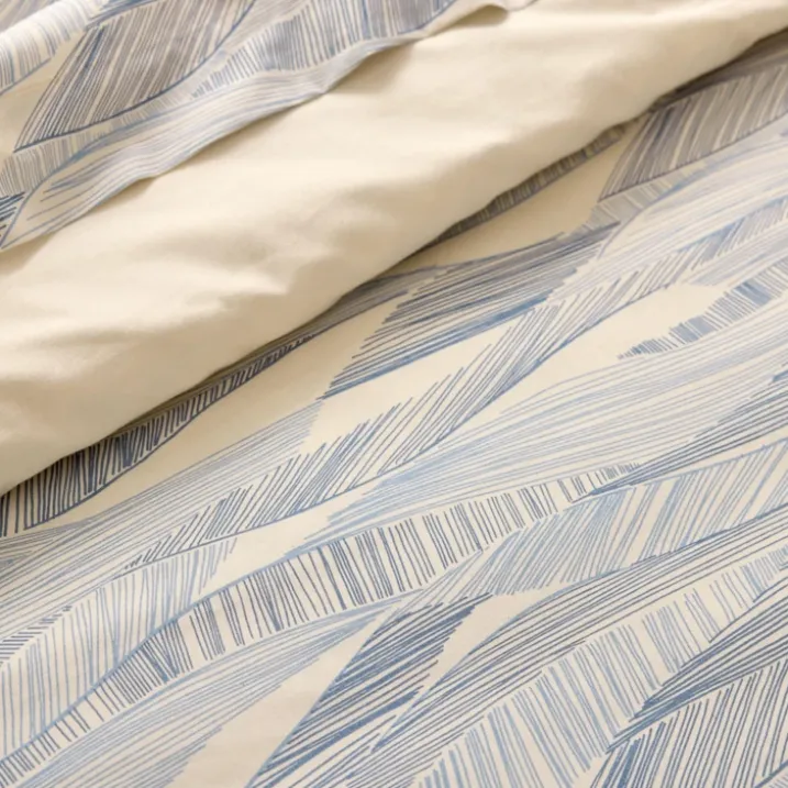Drap plat coton 57 fils motif ondulé