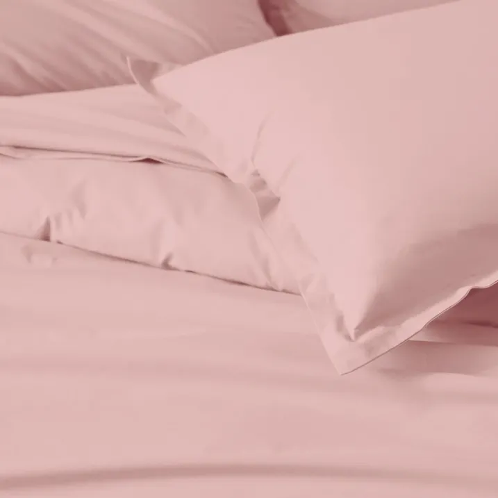 Drap plat piqué uni en percale de coton