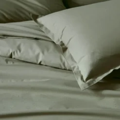 Drap plat piqué uni en percale de coton