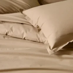 Drap plat piqué uni en percale de coton