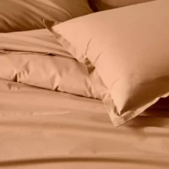 Drap plat piqué uni en percale de coton