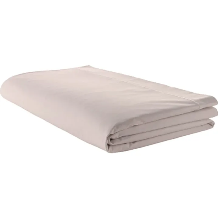 Drap plat piqué uni en percale de coton