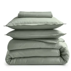 Drap plat piqué uni en percale de coton