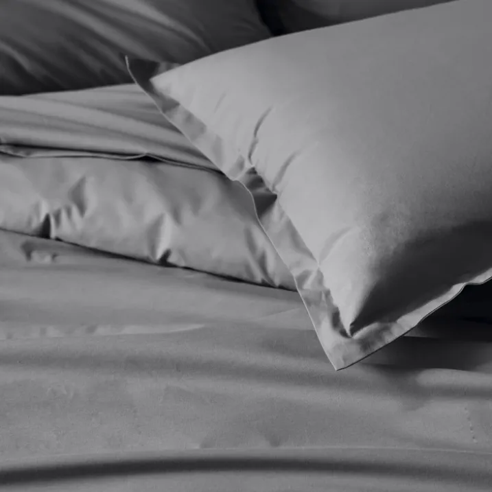Drap plat piqué uni en percale de coton