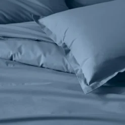 Drap plat piqué uni en percale de coton